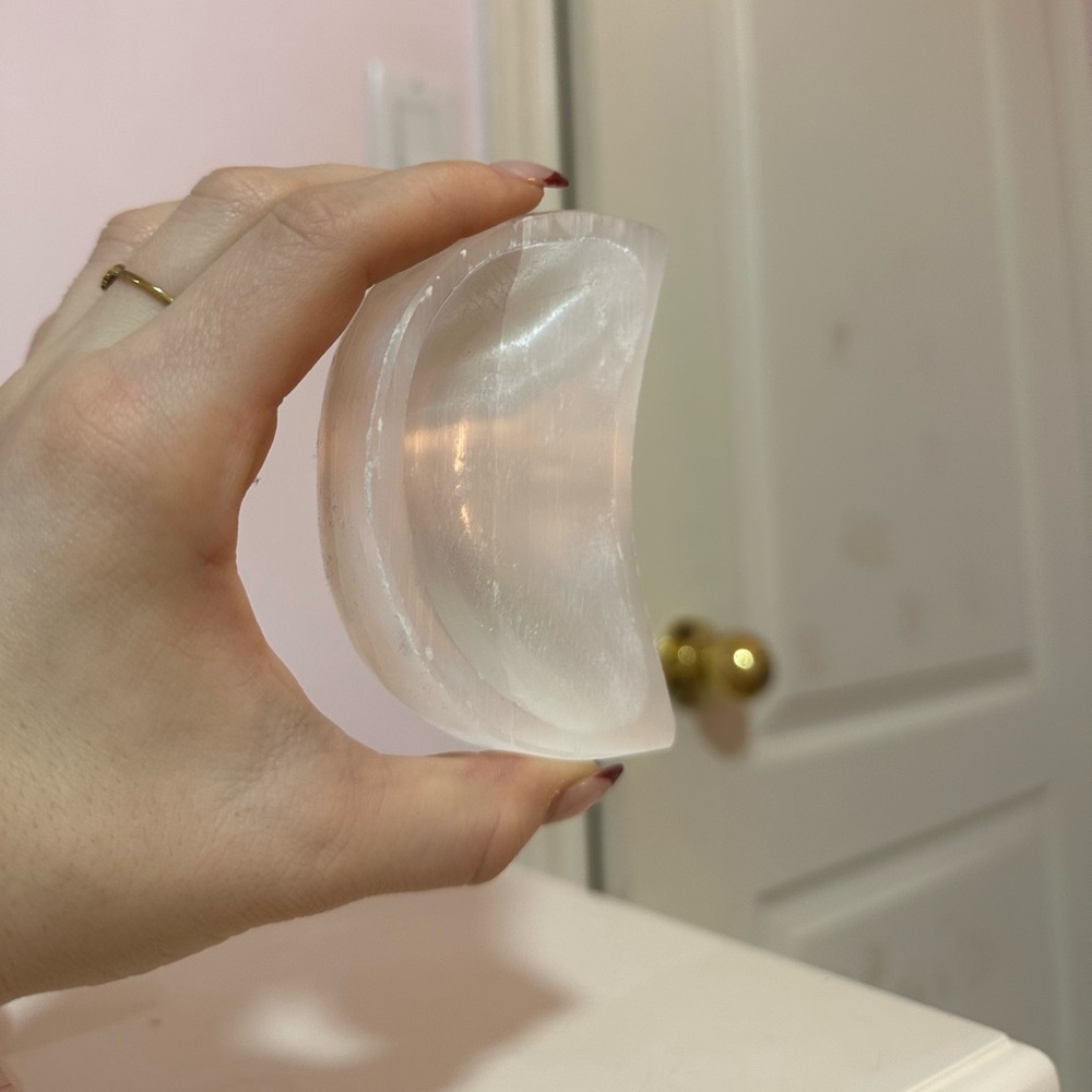Selenite Moon Bowl